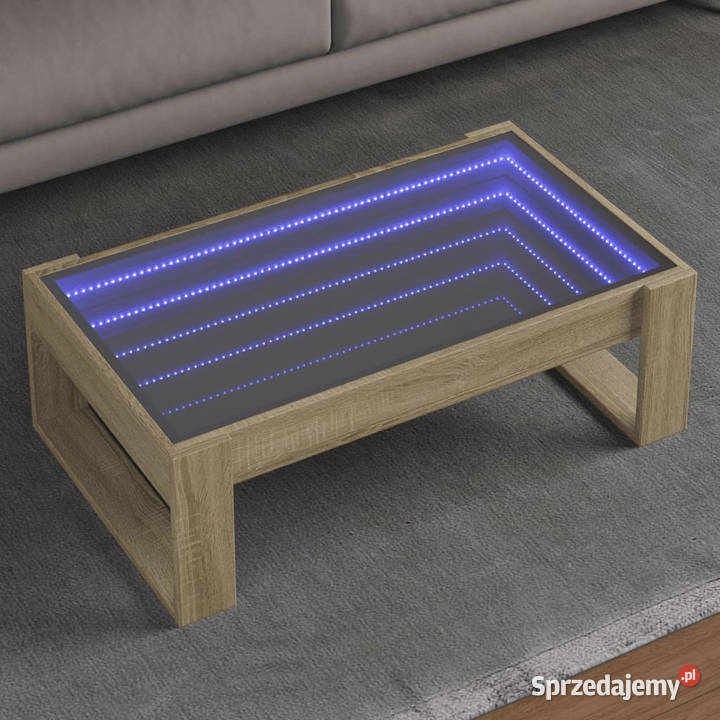 Stolik kawowy z LED Infinity dąb sonoma 90x53x30 Warszawa