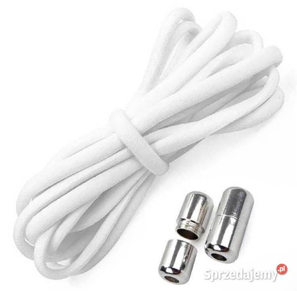Sznurowadła bez wiązania elastyczne białe na dwa Kraków