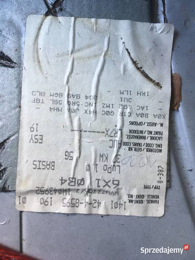 błotnik maska lampa vw lupo srebrna Gdynia