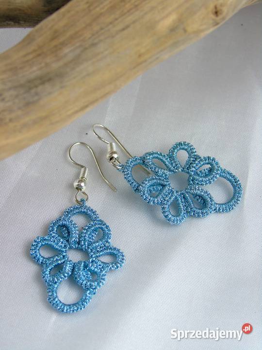 Kolczyki koronkoweróżne wzory kolory Wiśniowa