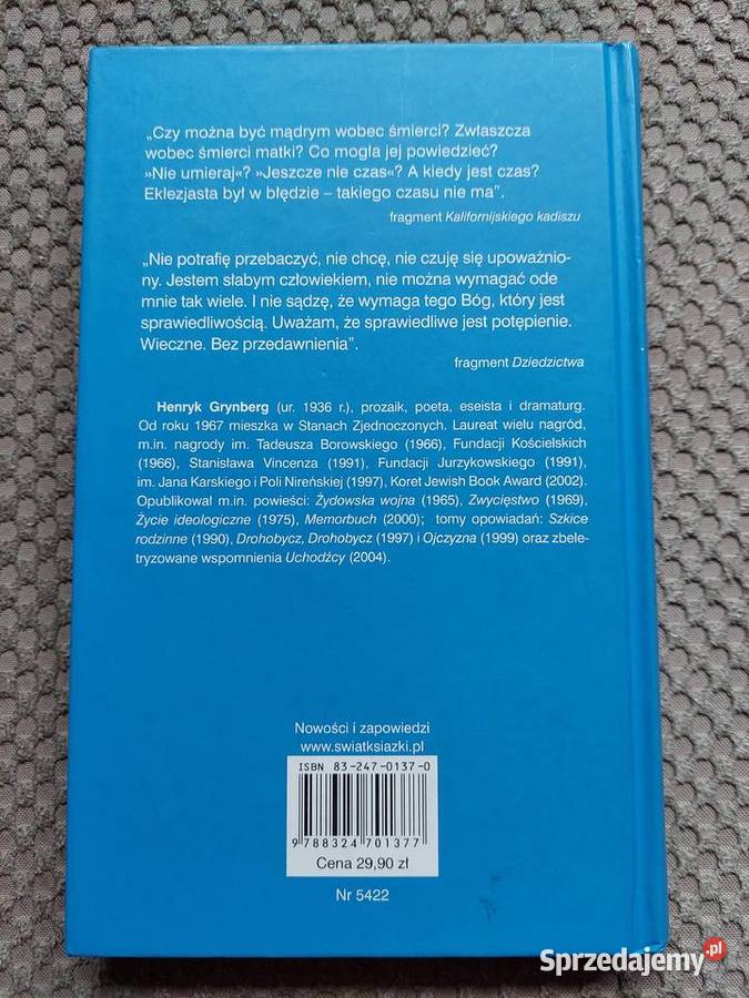 Kalifornijski kadisz Dziedzictwo Henryk Grynberg Kraków