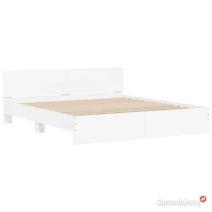 Rama łóżka z wezgłowiem biała 180x200 WM3207462 sprzedam