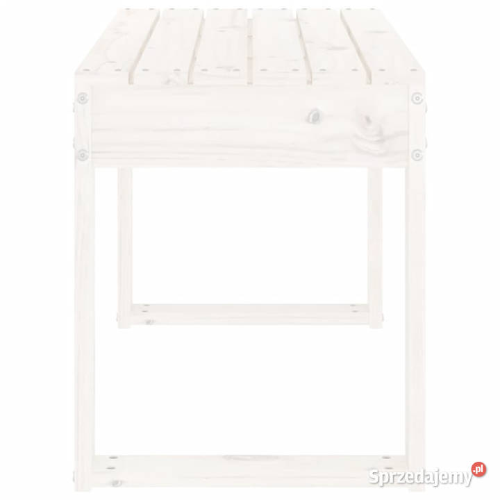 Ławka ogrodowa biała 80x38x45 lite drewno mazowieckie