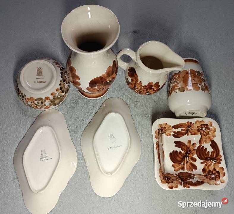 Porcelana fajans Włocławek zestaw 10 przedmiotów opolskie