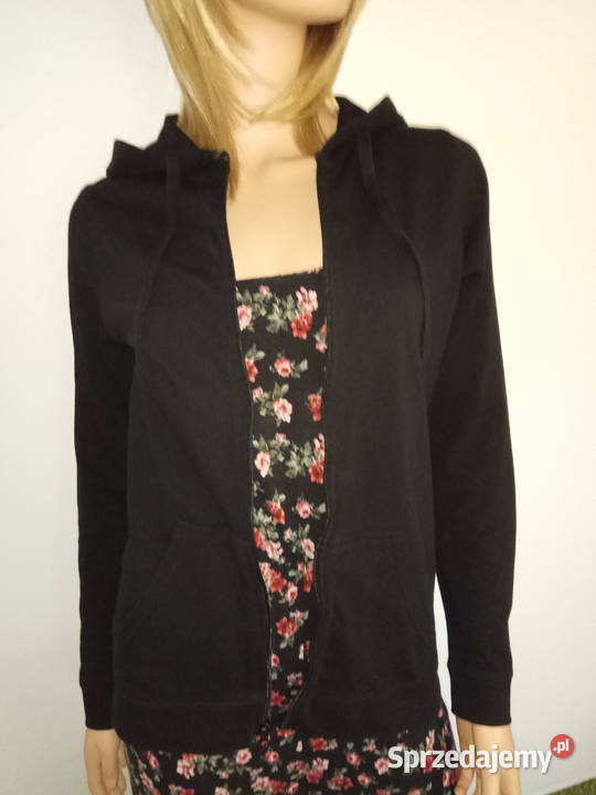 Bluza bawełniana FF czarna z kapturem r 38 Pszczyna