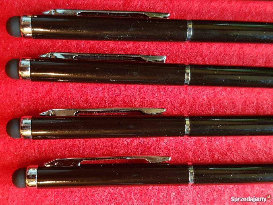 6 długopisy czarne ze srebrem cienkie Kielce