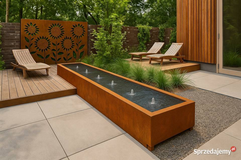 Wysokie donice ogrodowe ze stali Corten kujawsko-pomorskie Toruń