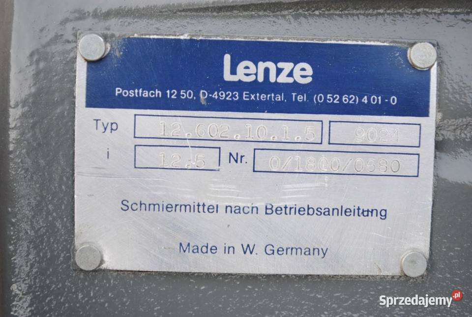 Przekładniareduktor 1 do 125 LENZE lubuskie Kargowa