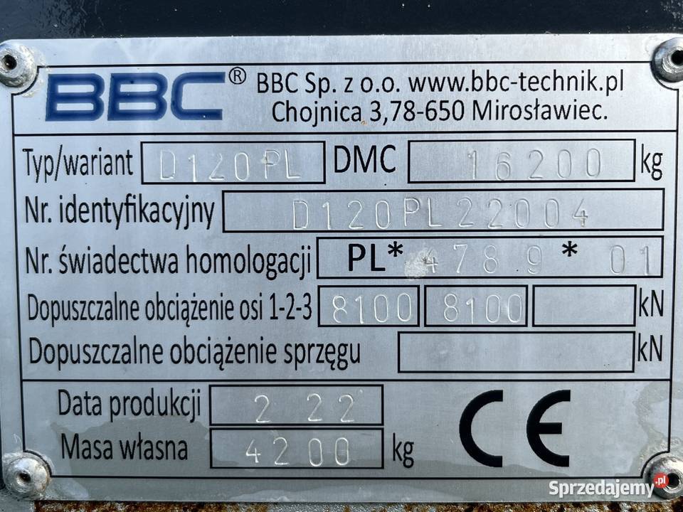 Metaltech CARGO D120 Przyczepa rolnicza Maszyny rolnicze mazowieckie