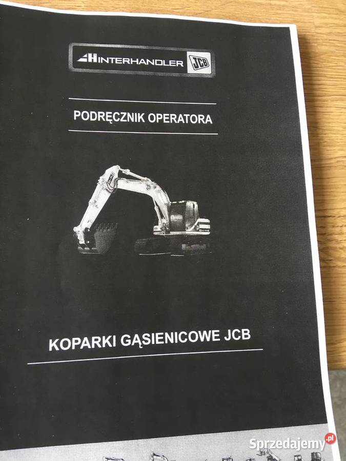 dtr instrukcja obsługi koparka jcb js 160 i inne Rok wydania 2009 Szczecin