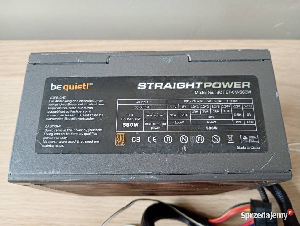 Zasilacz pc be quiet Straight Power 580W E7580W Obudowy i zasilanie Wołomin