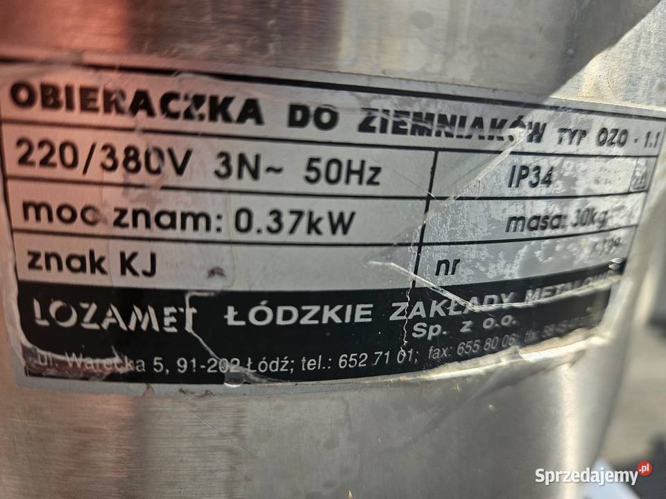Obieraczka do ziemniaków z osadnikiem obierzyn Pszczyna sprzedam