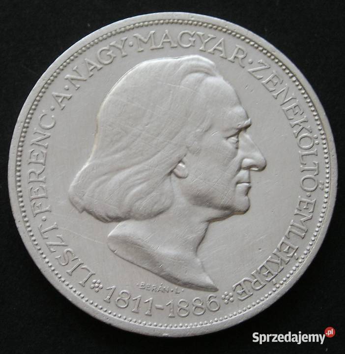 WĘGRY 2 PENGO 1939 FERENC LISZT SREBRO