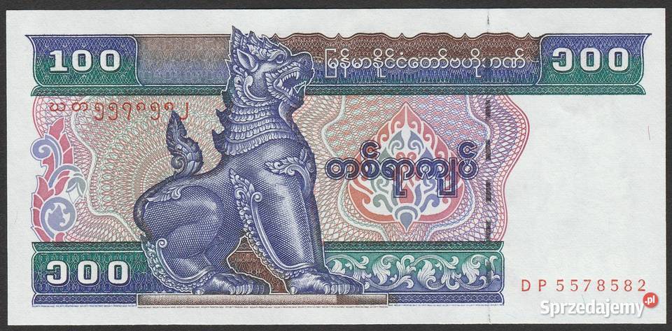 MYANMAR 100 KYAT 1994 STAN BANKOWY UNC Łódź