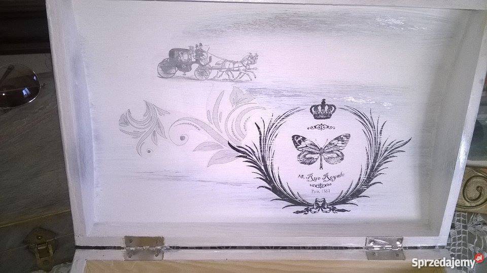 Szkatułka drewniana decoupage DUŻA dolnośląskie Legnica