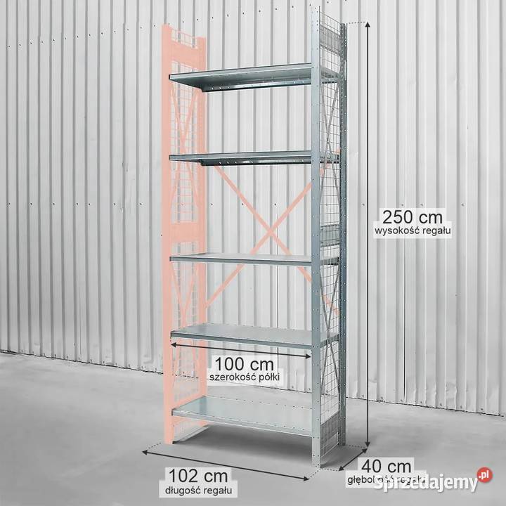 Regał magazynowy 5 półek DEXION 250x102x40 moduł Chmielów sprzedam