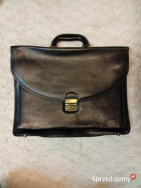 Real Leather Skórzana teczka adwokacka aktówka czarny Kraków