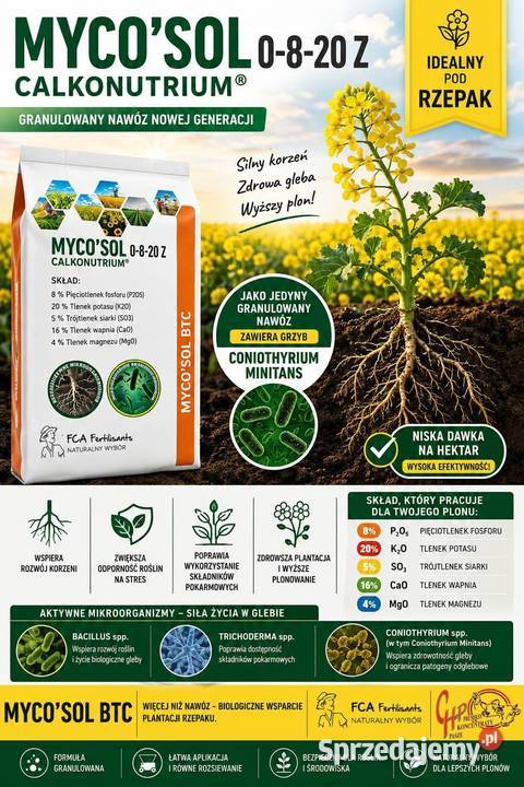 Nawóz pod rzepak MYCOSOL BTC 0820 Nawozy i ŚOR Barcin