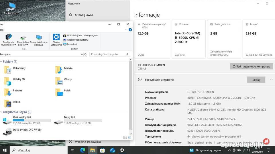 ASUS R556L i5 4x22GhzRam 12GBGeForce 940M Asus wielkopolskie Przygodziczki