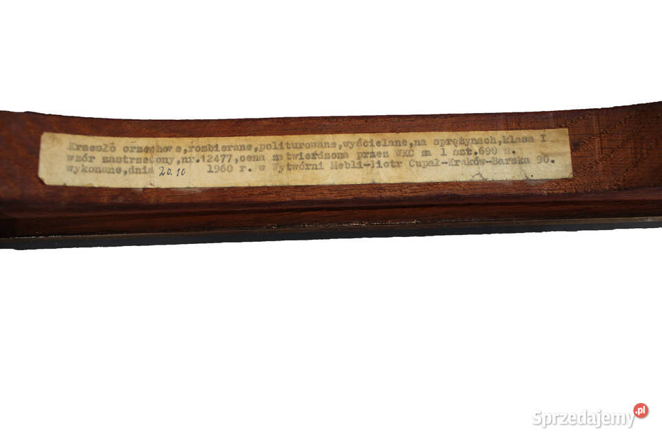 Sygnowane krzesła PRL art deco vintage renowacji