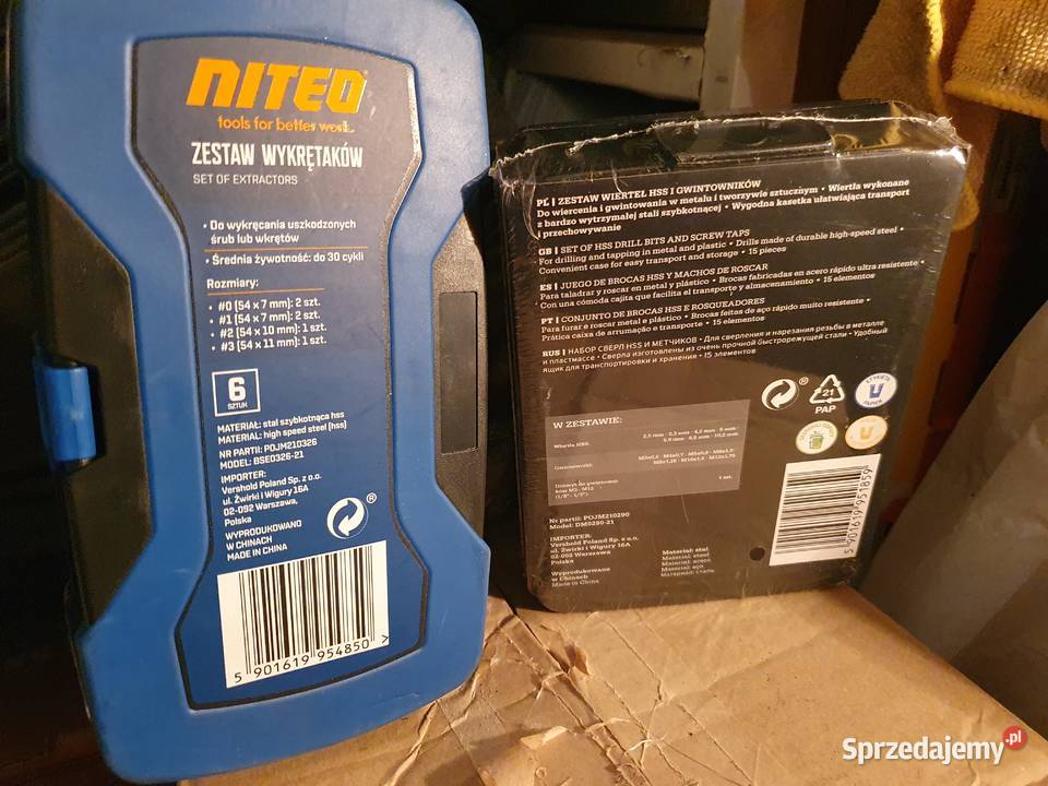Wiertła z gwintownikami plus wykretaki dwa Chorzów