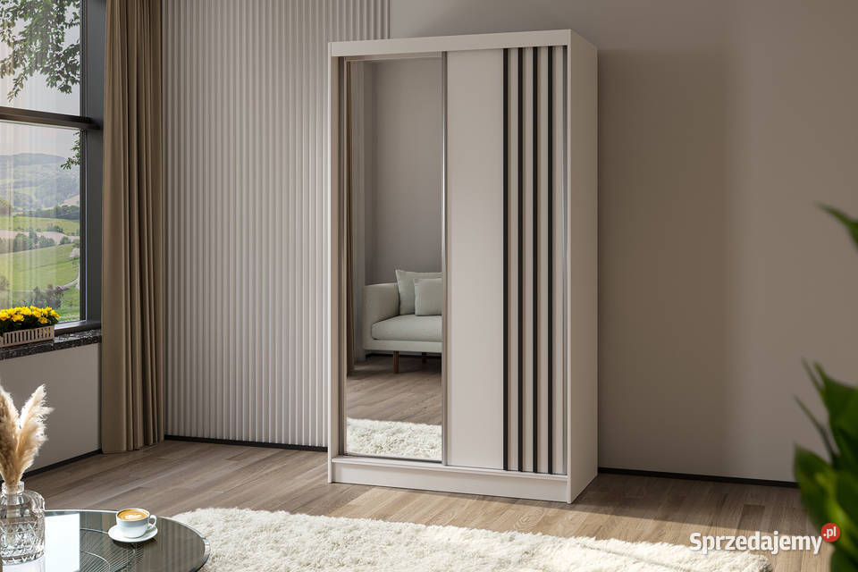 Szafa 120 z drzwiami przesuwnymi i lustrem MODNE opolskie Nysa