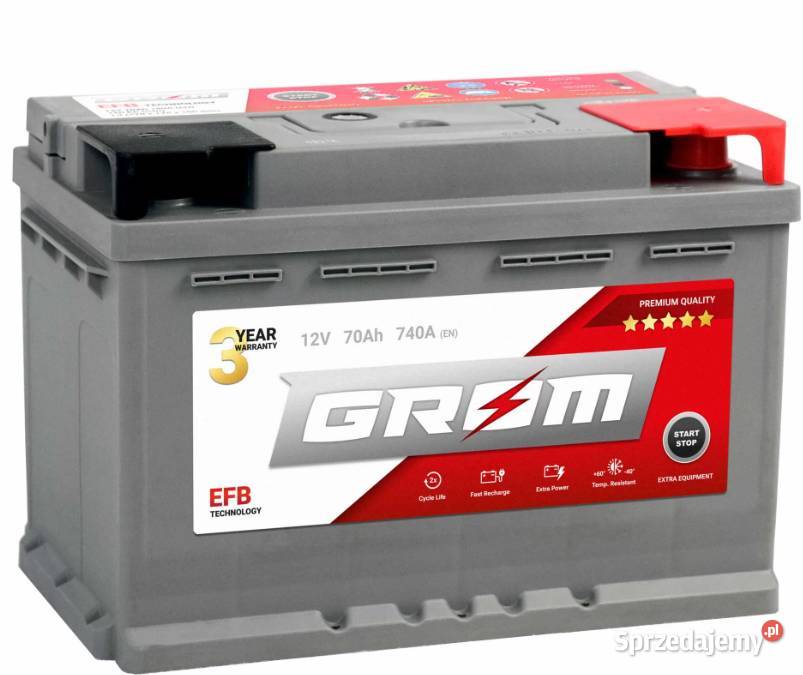 Akumulator GROM EFB STARTSTOP 70Ah 740A DARMOWY osobowe Akumulatory mazowieckie Płock