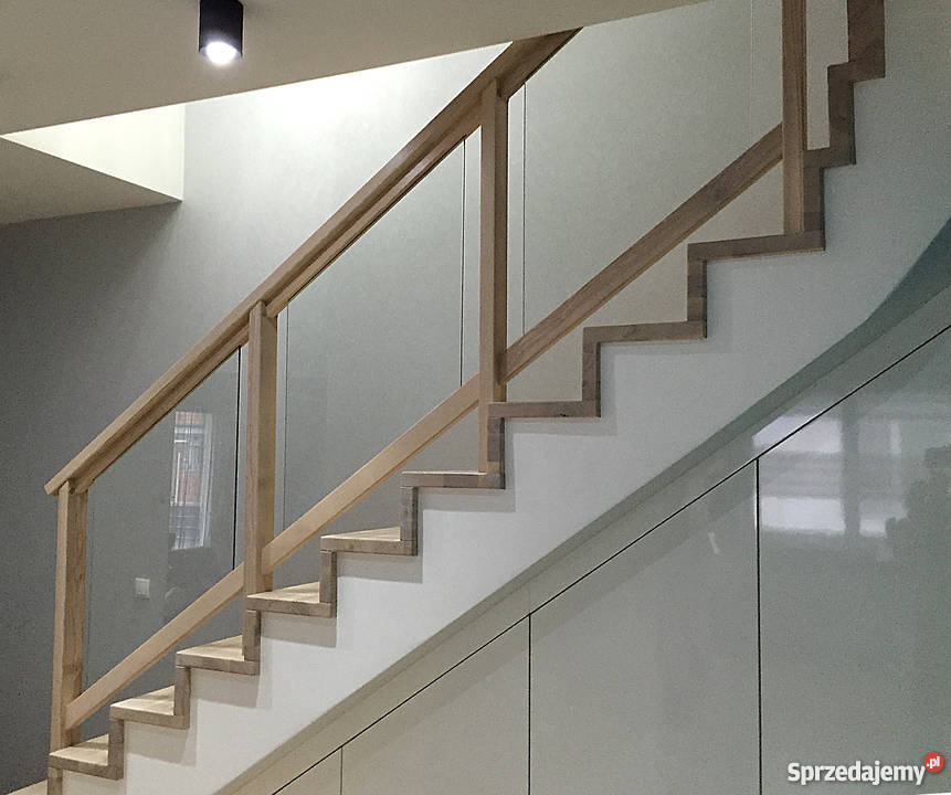 Balustrada drewniano szklana Jesion Szczecin