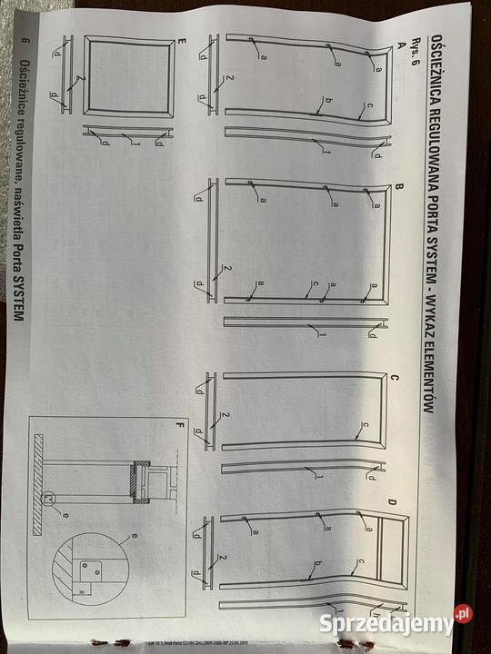 Ościeżnica regulowana PORTA System Orzech4 kujawsko-pomorskie Bydgoszcz
