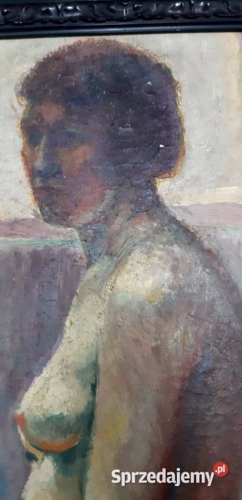 Jerzy Fedkowicz AKT siedzący kobiety olej 87x114 opolskie Opole