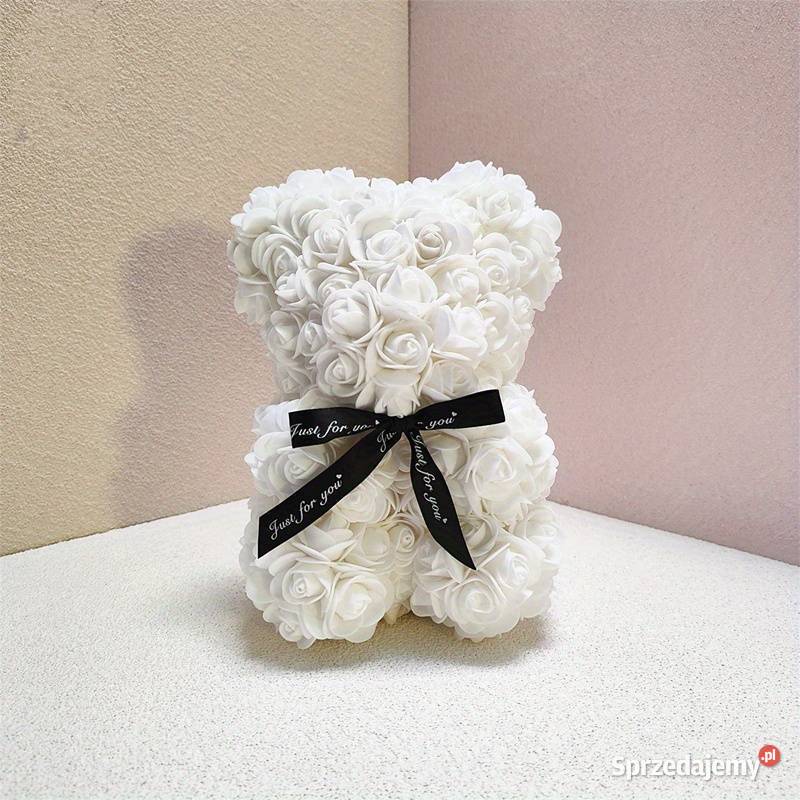 Niedźwiedź różany z sztucznych kwiatów mazowieckie Warszawa