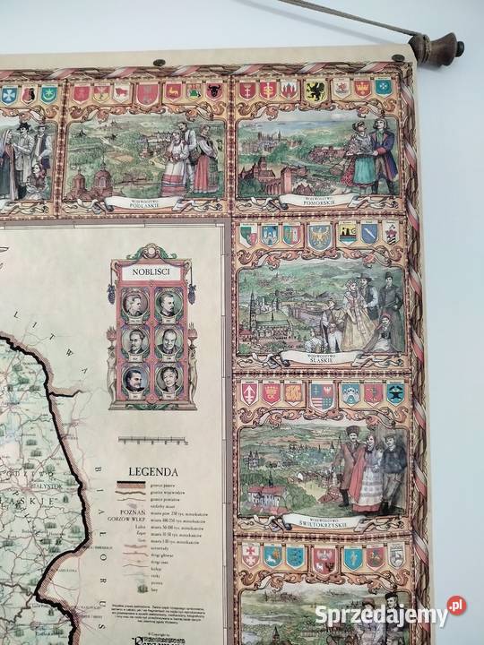 Piękna duża i dekoracyjna mapa Polski Kęty
