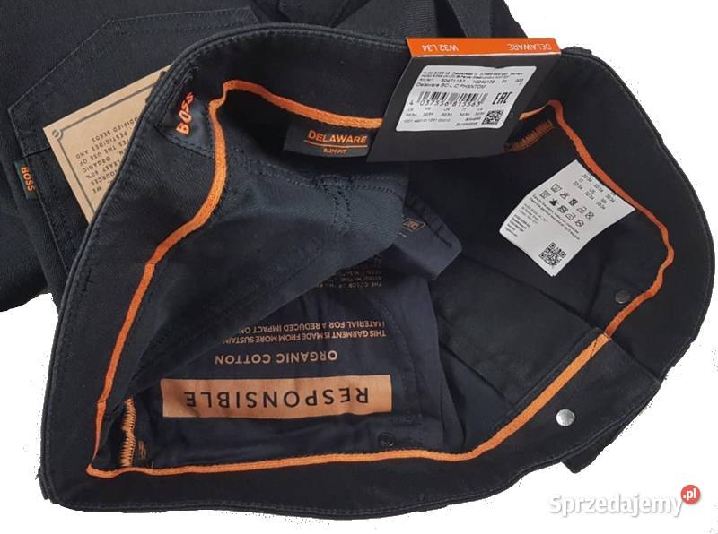 Czarne jeansy Hugo Boss Delaware Orange Slim