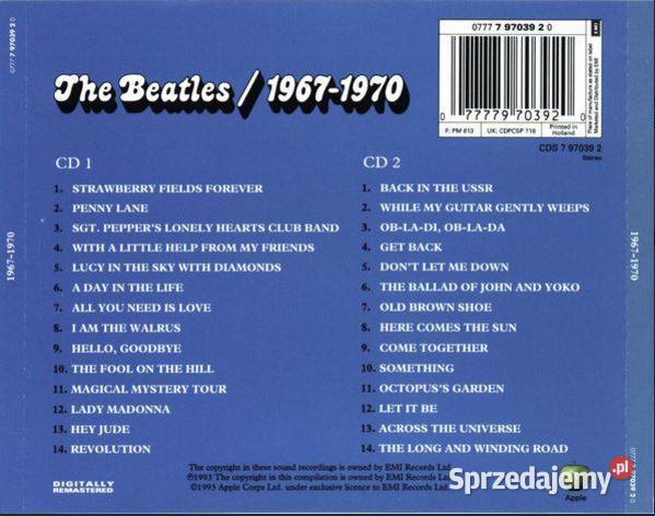 The Beatles 19671970 2xCD Apple Records 7 97039 Biłgoraj