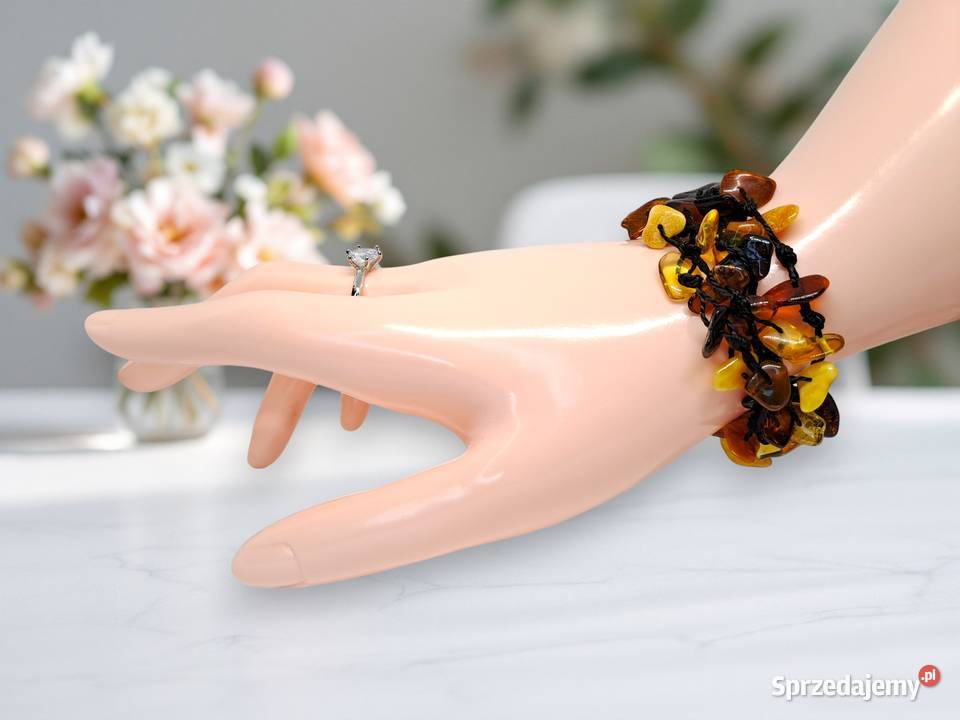 Komplet korale i bransoletka z BURSZTYNU Warszawa