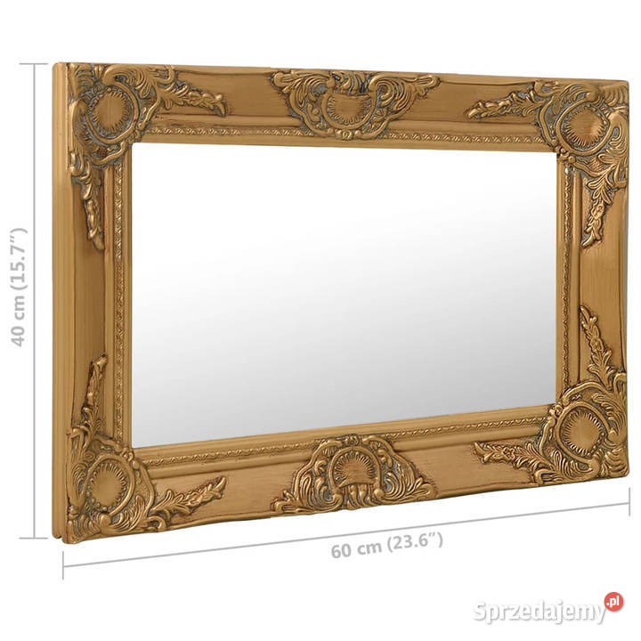 Lustro ścienne w stylu barokowym 60x40 złote Warszawa
