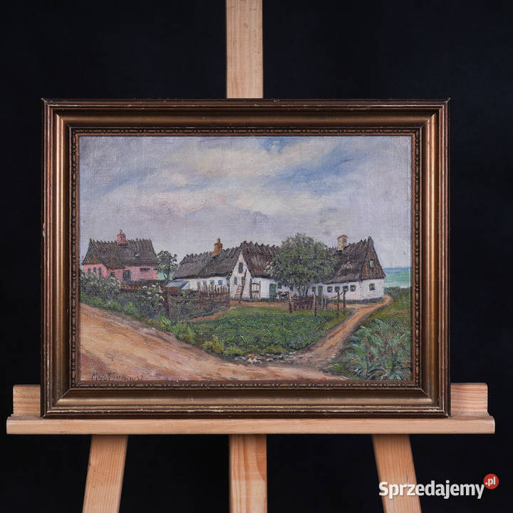 ARTexpert Obraz Olejny Sielski Krajobraz Wiejski Dobrzany