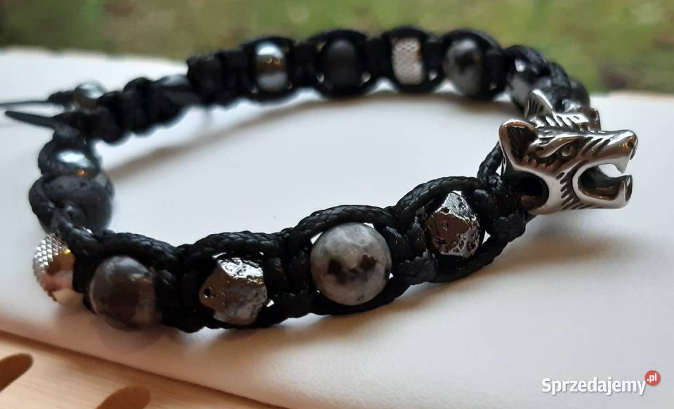 BRANSOLETKA KAMIEŃ YOOPERLITE LAWA WILK STAL Warszawa