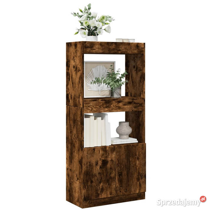 Wysoka szafka przydymiony dąb 63x33x140 WM855110 Warszawa