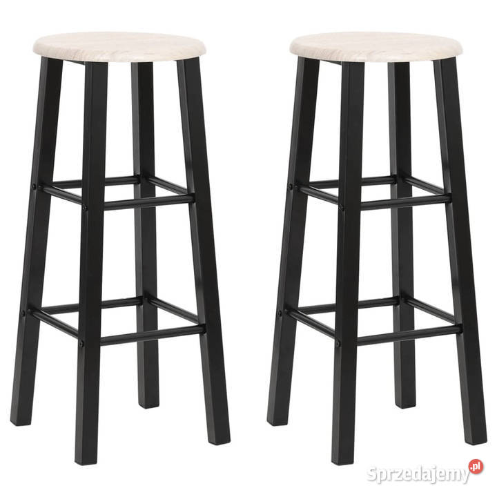 Stołki barowe 2 czarne MDF WM284388 mazowieckie