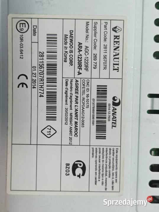 RADIO 281156707R Renault Twingo III 2014 osobowe świętokrzyskie