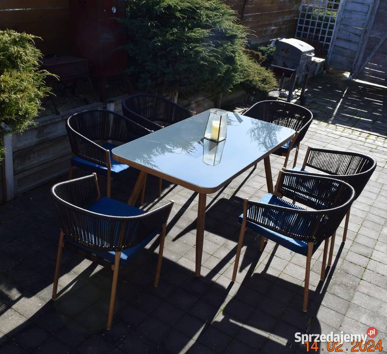 zestaw ogrodowy 61 technoratan obiadowy Róża Bosutów sprzedam