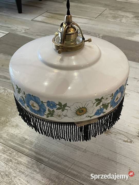 Stara lampa wisząca kuchenna z przeciwwagą Chudów