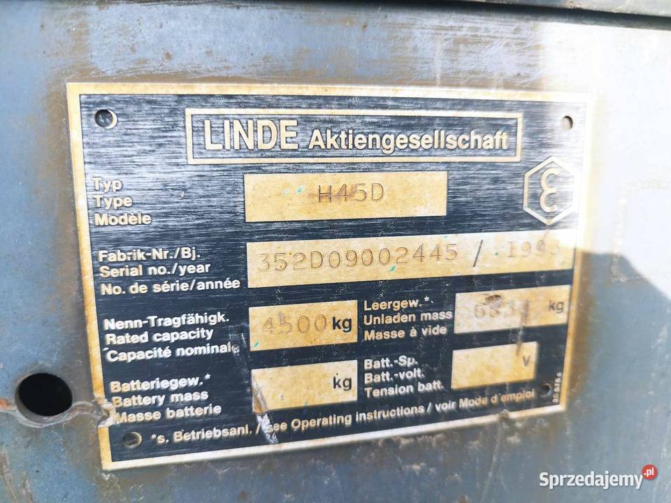 Wózek widłowy Linde H45 4500 Linde wielkopolskie