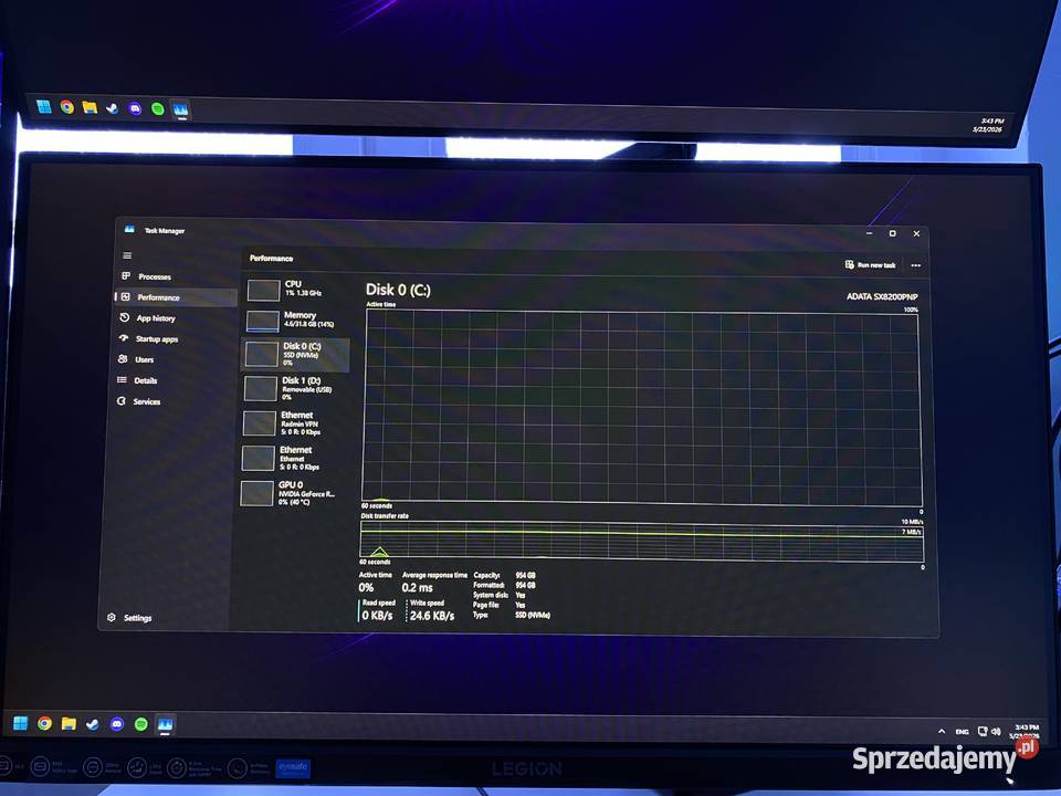 Komputer Gamingowy Monitor Lenovo Legion 180Hz Elbląg
