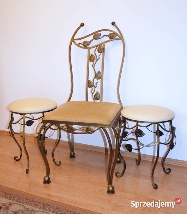 Krzesełka pufy taborety kute metaloplastyka 2 Koszuty sprzedam