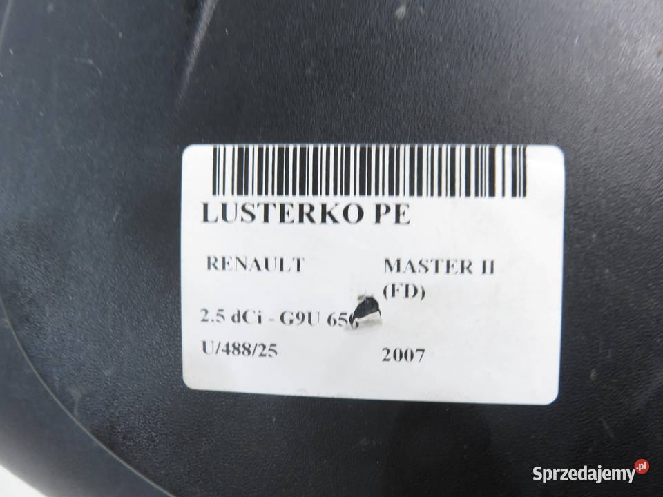 LUSTERKO PRAWE RENAULT MASTER II FD