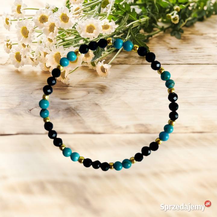 Bransoletka z kamieni Turmalin i Howlit Zgierz