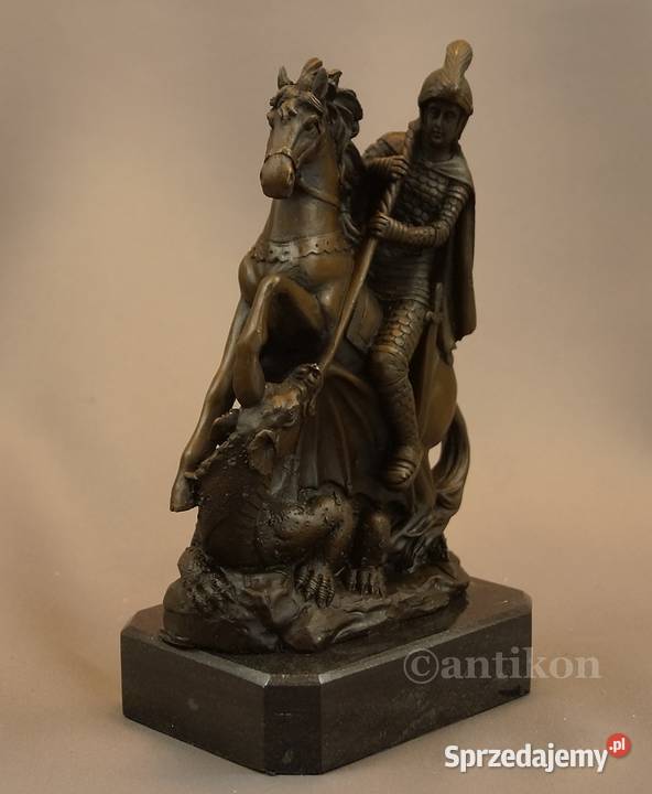 Święty Jerzy figurka z brązu