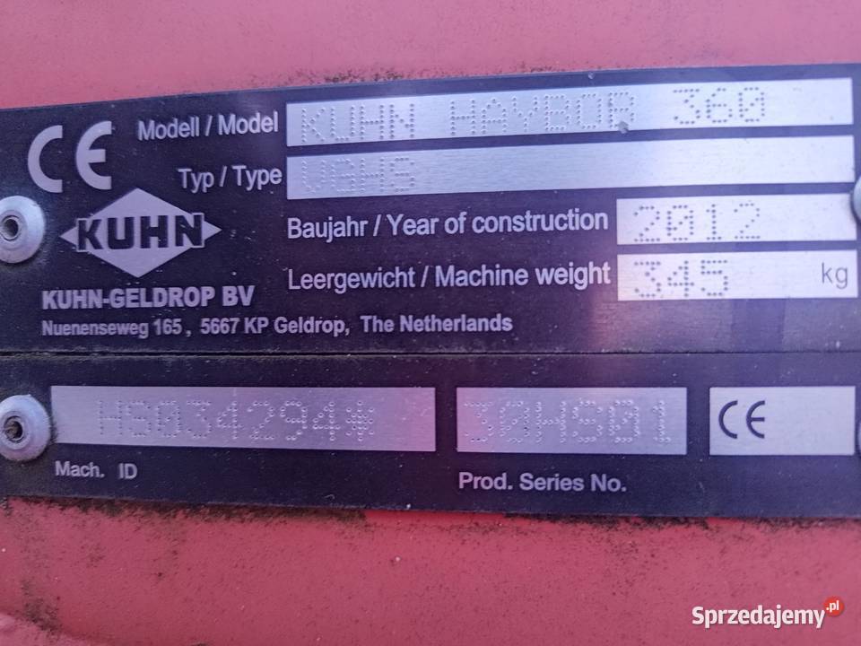 Kuhn haybob 360 zgrabiarka przetrząsarka Będzieszyn sprzedam